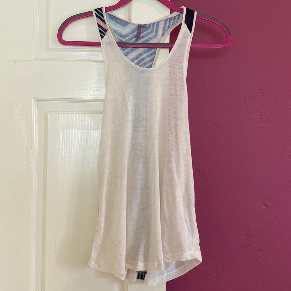 SWEATY BETTY Oatmeal colored/Abstract tank size Small